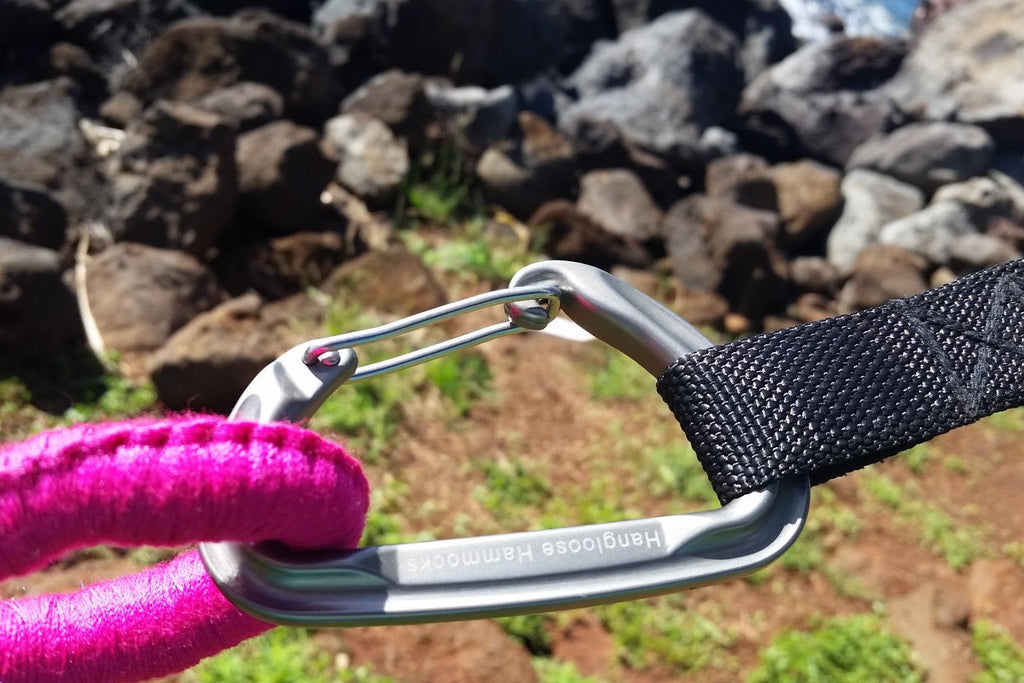 Climbing Carabiners (Set of 2) • Ultralight 28g • 24 kN Rated • Anodized Aluminum • Rust-Proof • For Hammocks, Aerial Yoga & Climbing