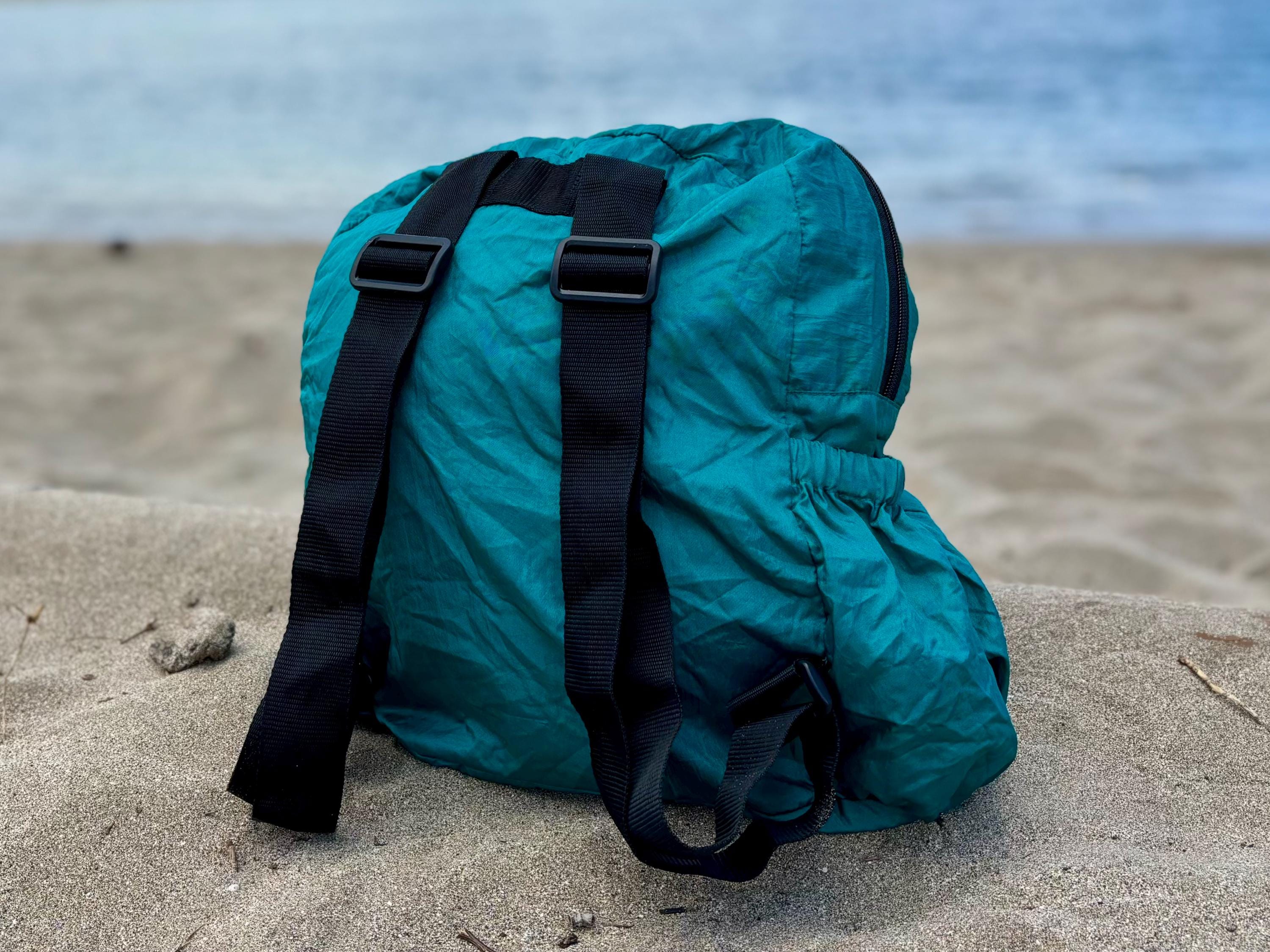 Parachute Silk Backpack • Teal • Ultralight 6.6 oz • Compact Travel Pack • 8 Colors • Free Shipping from Maui