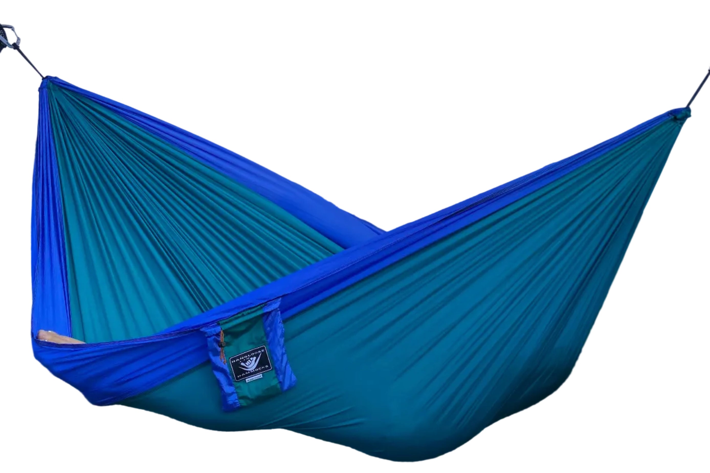 Parachute Silk Travel Hammock • Double 6.5’x10’ • 440 lb Rated • Includes 24 kN Carabiners & Stuff Sack • Ultralight & Breathable • Handcrafted in Bali Since 1996