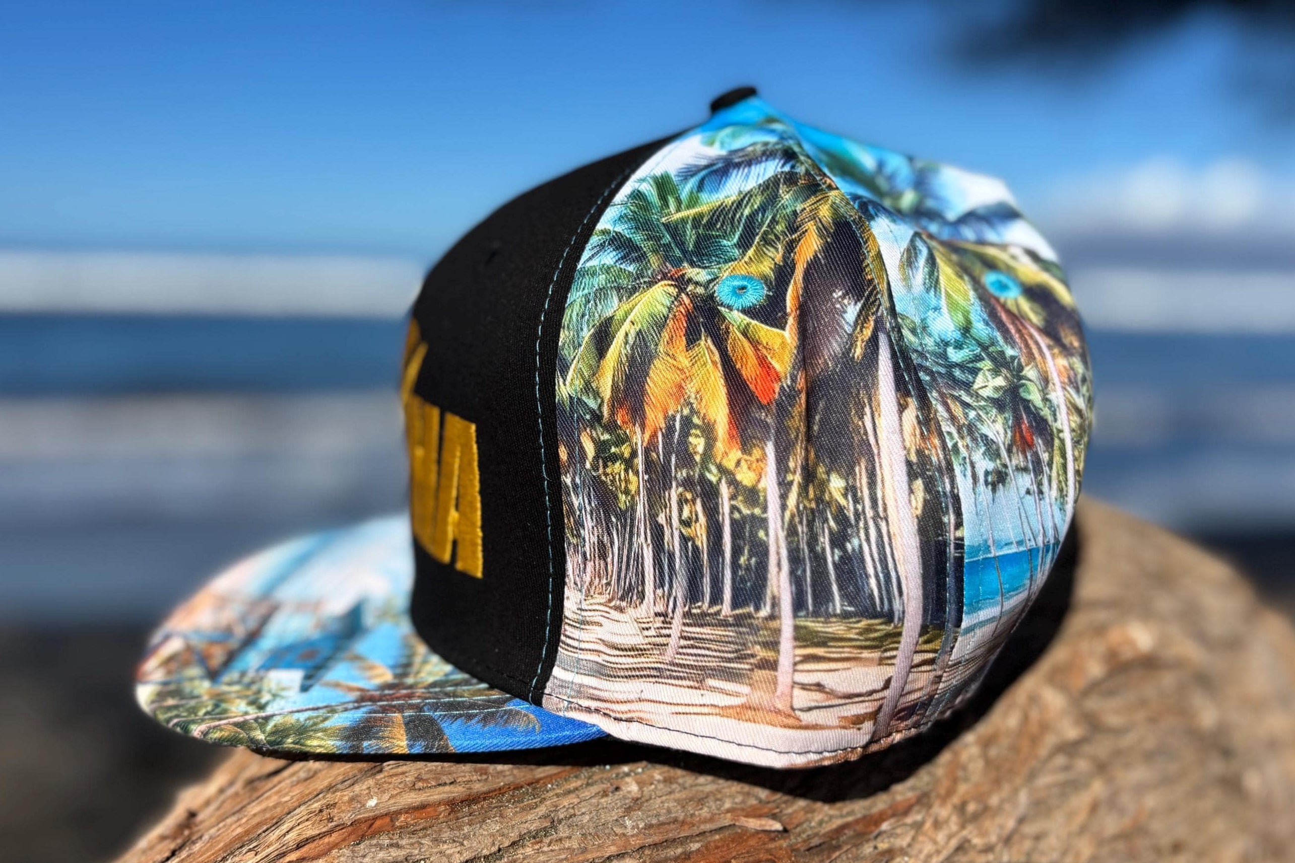 Hawaiian Islands Snapback Hat | Maui-Made Embroidered Flat Bill | Gift for Hawaii Lovers