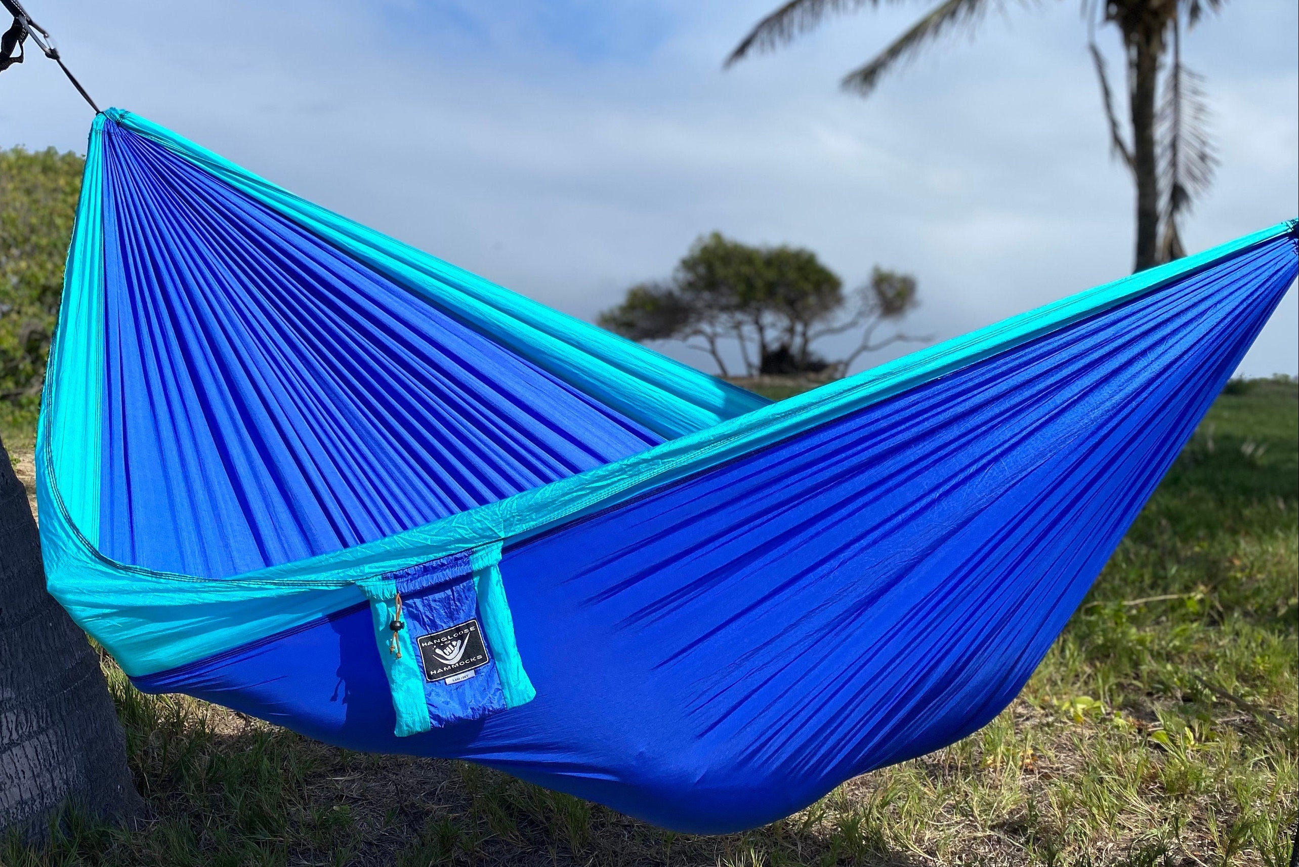 Parachute Silk Camping Hammock • Double XXL 6.5’x10’ • 440 lb Rated • Includes Carabiners & Stuff Sack • Ultralight & Packable • Handcrafted in Bali Since 1996