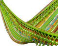 Braided Fringe Hammock: Inca Pattern, UV & Mildew Resistant, Lightweight, Light Green Blend