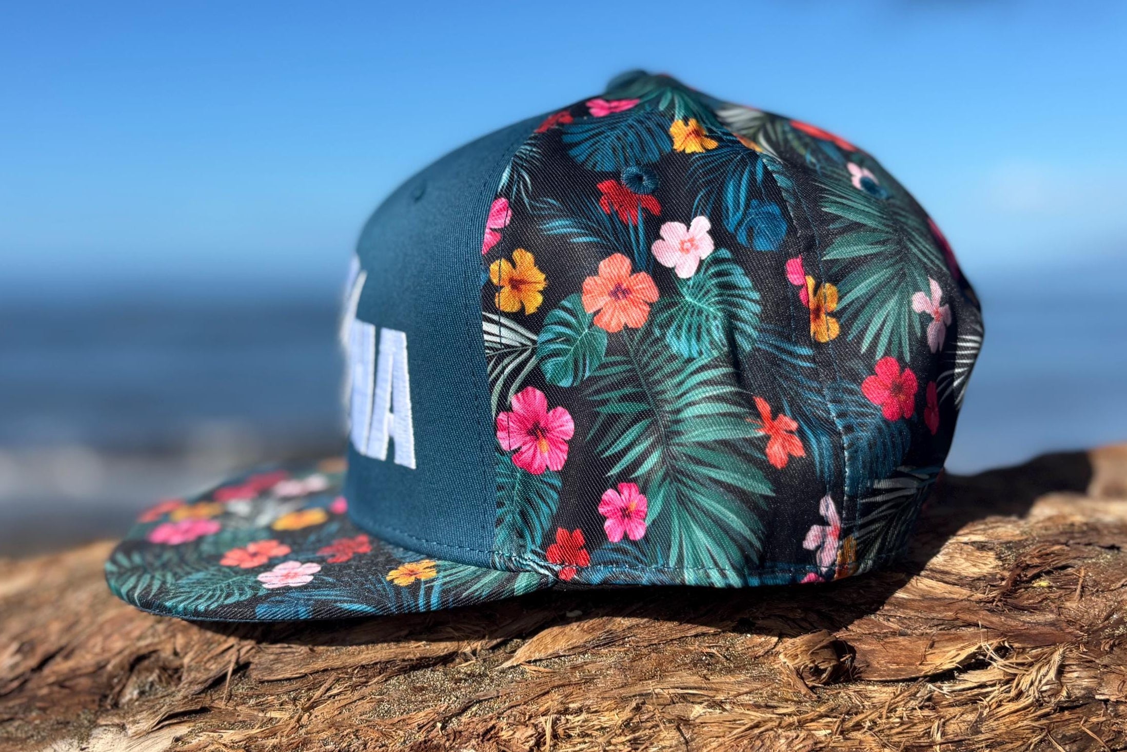 Aloha Trucker Hat | Maui Embroidered Flat Bill Snapback | Hawaii Outdoor Style