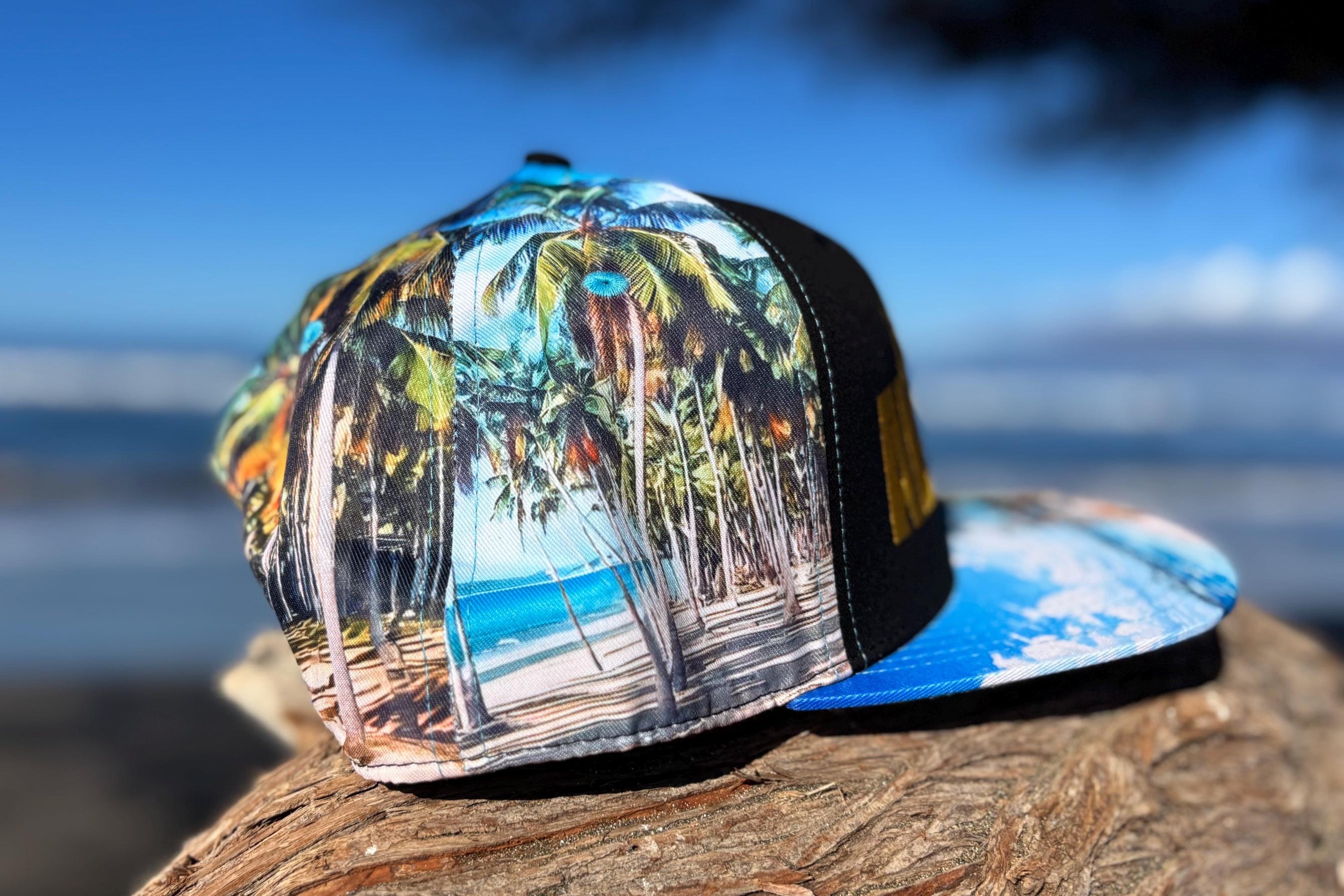 Hawaiian Islands Snapback Hat | Maui-Made Embroidered Flat Bill | Gift for Hawaii Lovers