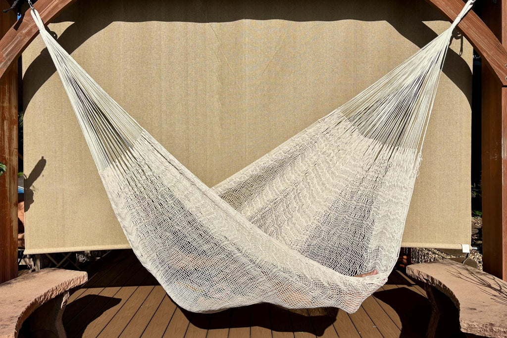Thick Cord Mayan Hammock • 100% Breathable Cotton • 800+ lb Rated • Handwoven in Yucatán • Fair Trade • Choose Your Color