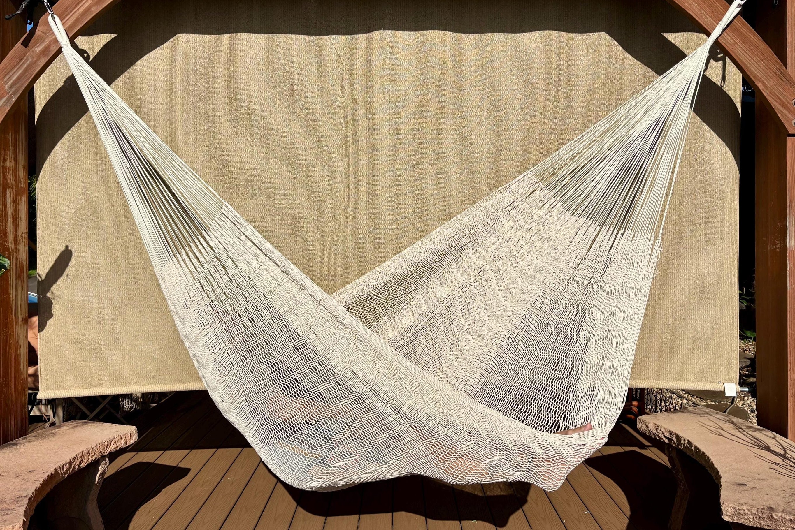 Thick Cord Mayan Hammock • 100% Breathable Cotton • 800+ lb Rated • Handwoven in Yucatán • Fair Trade • Choose Your Color