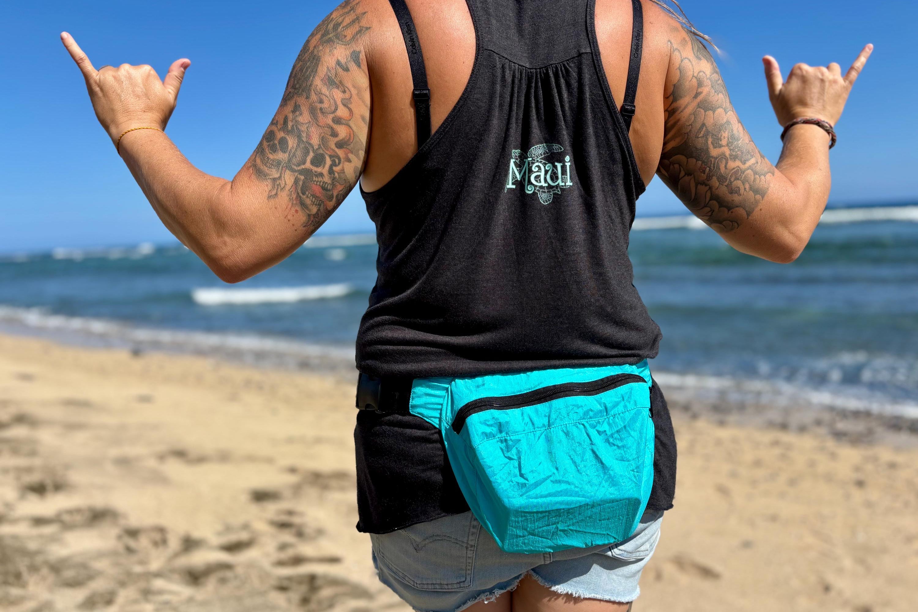 Parachute Silk Hip Pack • Ultralight 3.5 oz • Built-In Stuff Sack • Beach, Travel & Adventure • 5 Colors
