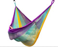 Thai Hammock Chair • Purple, Aqua & Yellow • Handwoven in Thailand • UV-Resistant • 500 lb Rated • Ultralight • Fair Trade