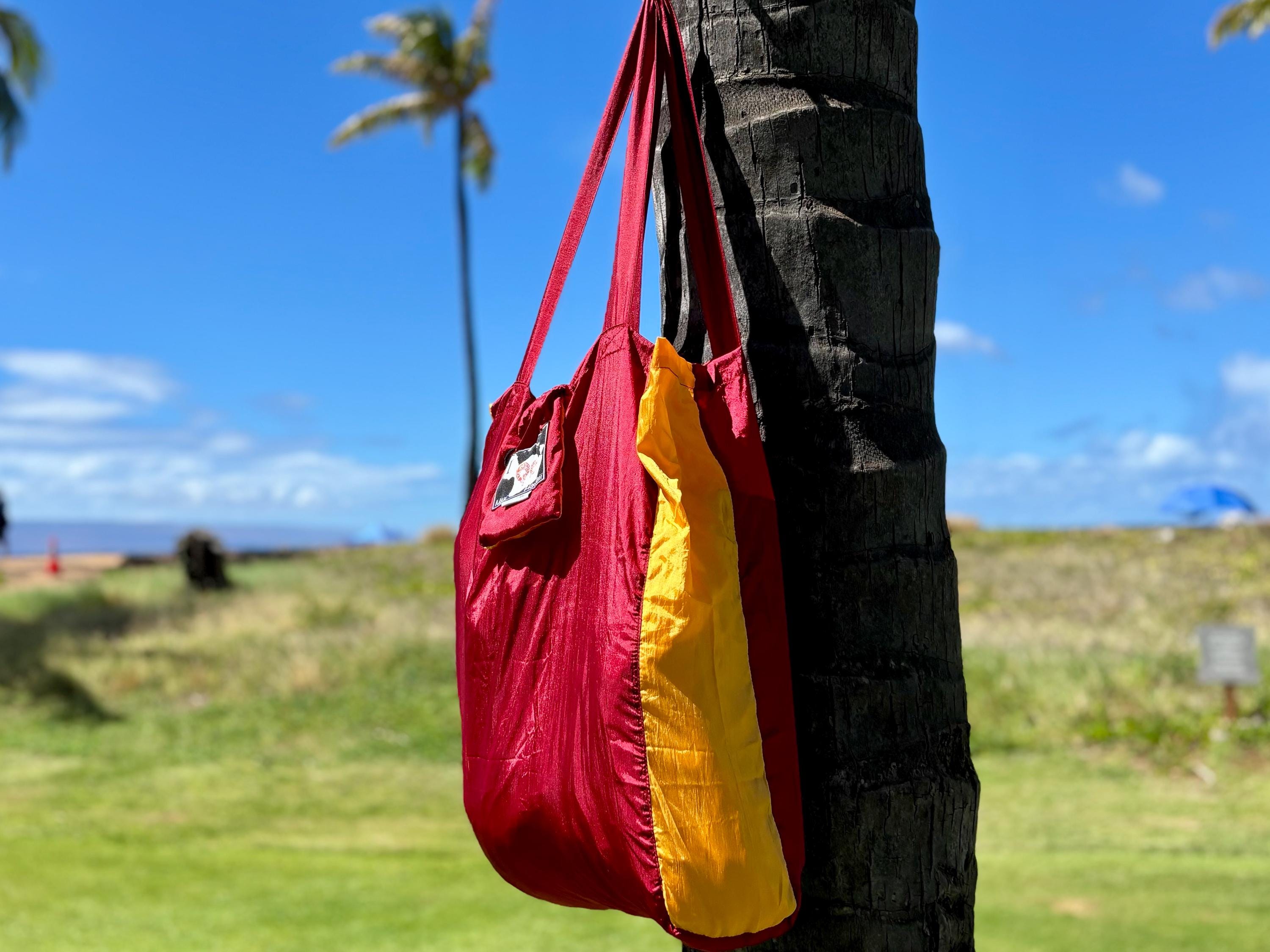 Parachute Silk Beach Bag • Ultralight 3.2 oz • Expands to 100+ lb Capacity • 22 Colors • Machine Washable • Fair Trade