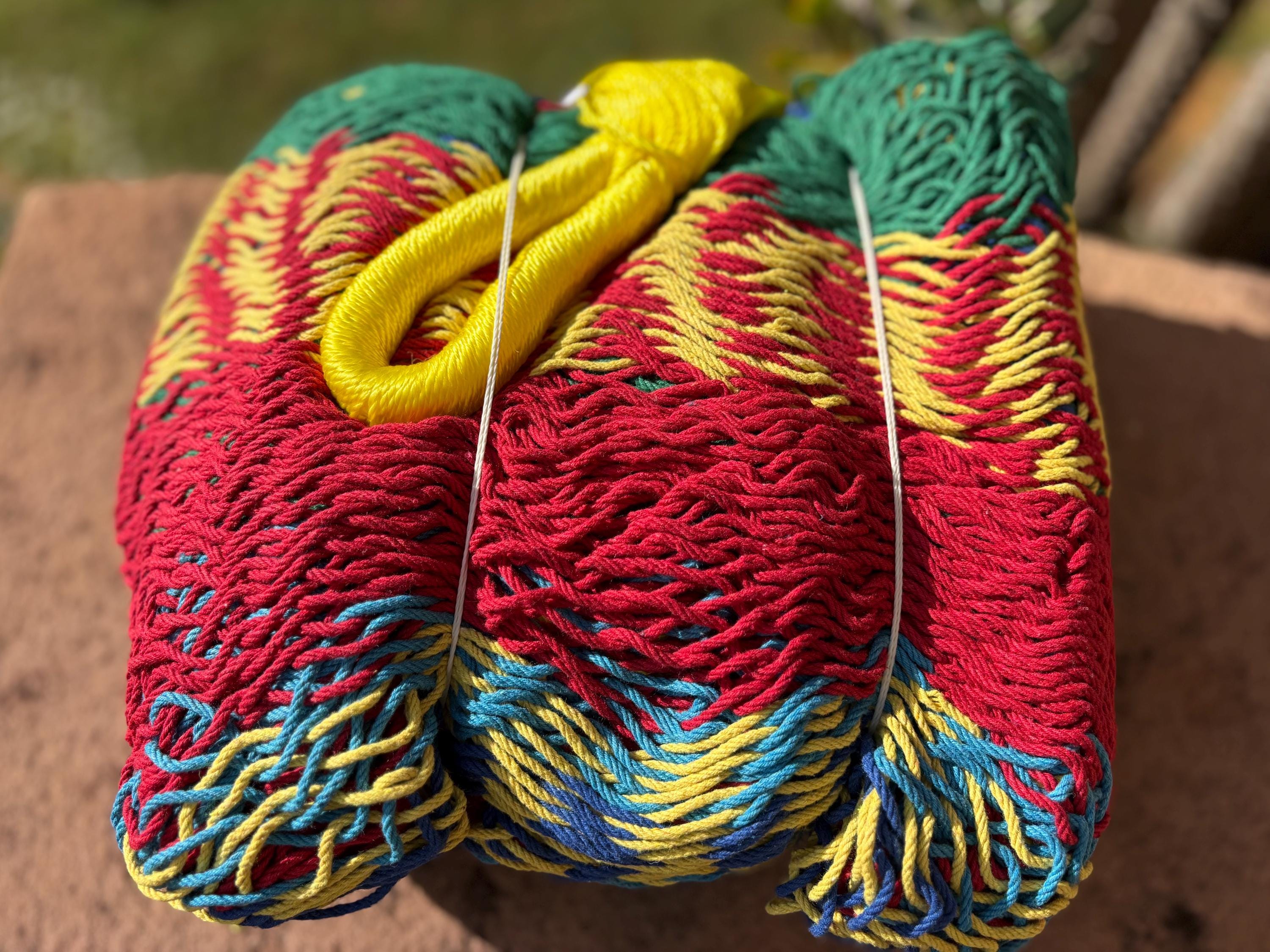 Thick Cord Mayan Hammock • 100% Breathable Cotton • 800+ lb Rated • Handwoven in Yucatán • Fair Trade • Choose Your Color