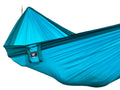 Parachute Silk Camping Hammock • Nalu/Wave • Double XXL 6.5’x10’ • 440 lb Rated • Includes Carabiners & Stuff Sack • Ultralight & Packable • Handcrafted in Bali Since 1996