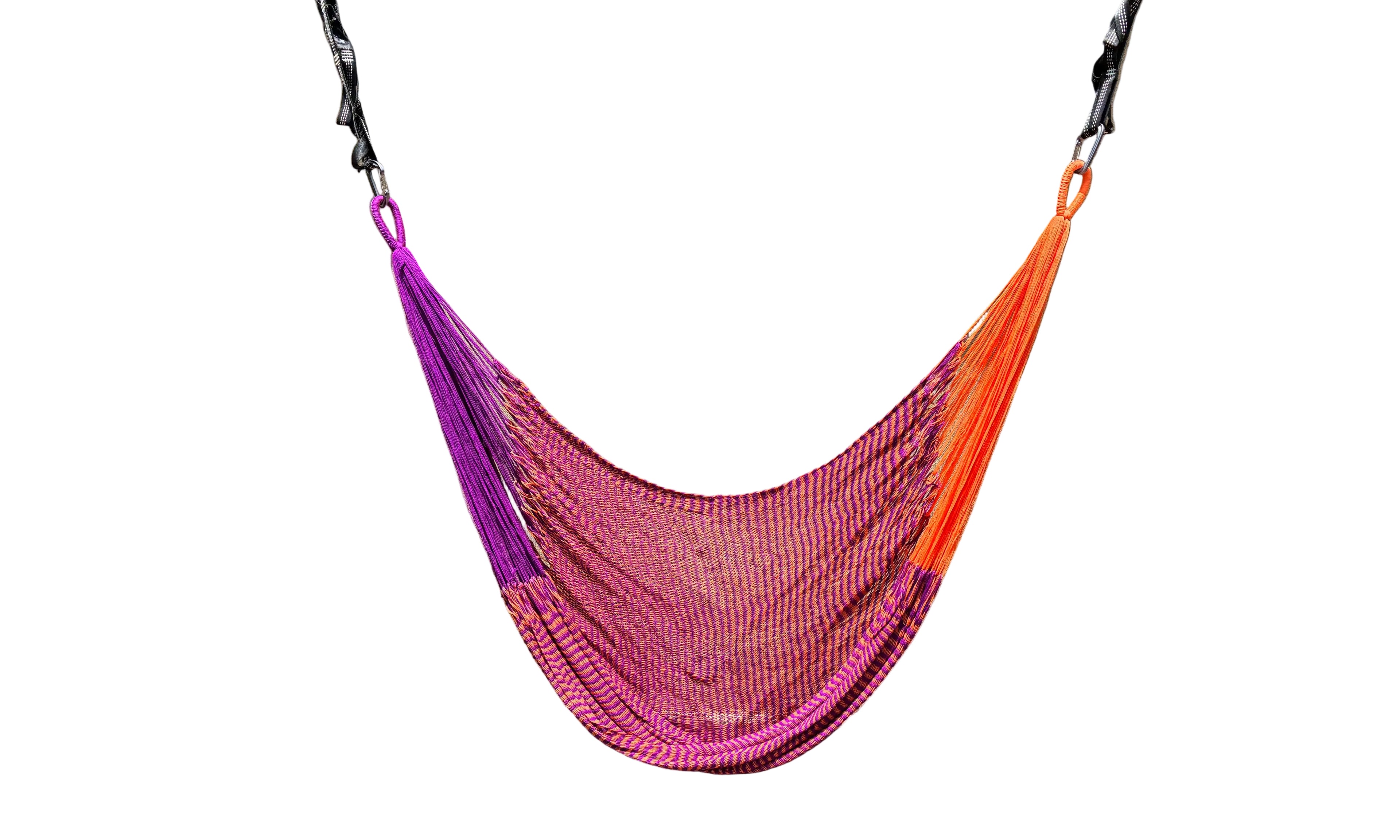 Thai Hammock Chair • Purple & Orange • Handwoven in Thailand • UV-Resistant • 500 lb Rated • Ultralight • Fair Trade