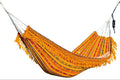 Ecuador Fringe Hammock • Yellow Blend • Handwoven by Artisans • UV-Resistant • 500 lb Rated • Fair Trade • Free Shipping