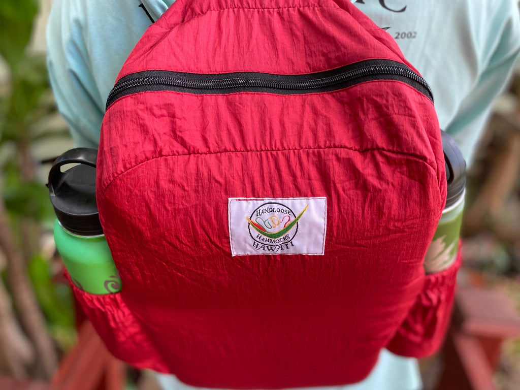 Parachute Silk Backpack • Maroon • Ultralight 6.6 oz • Foldable Travel Pack • 8 Colors • Free Shipping from Maui