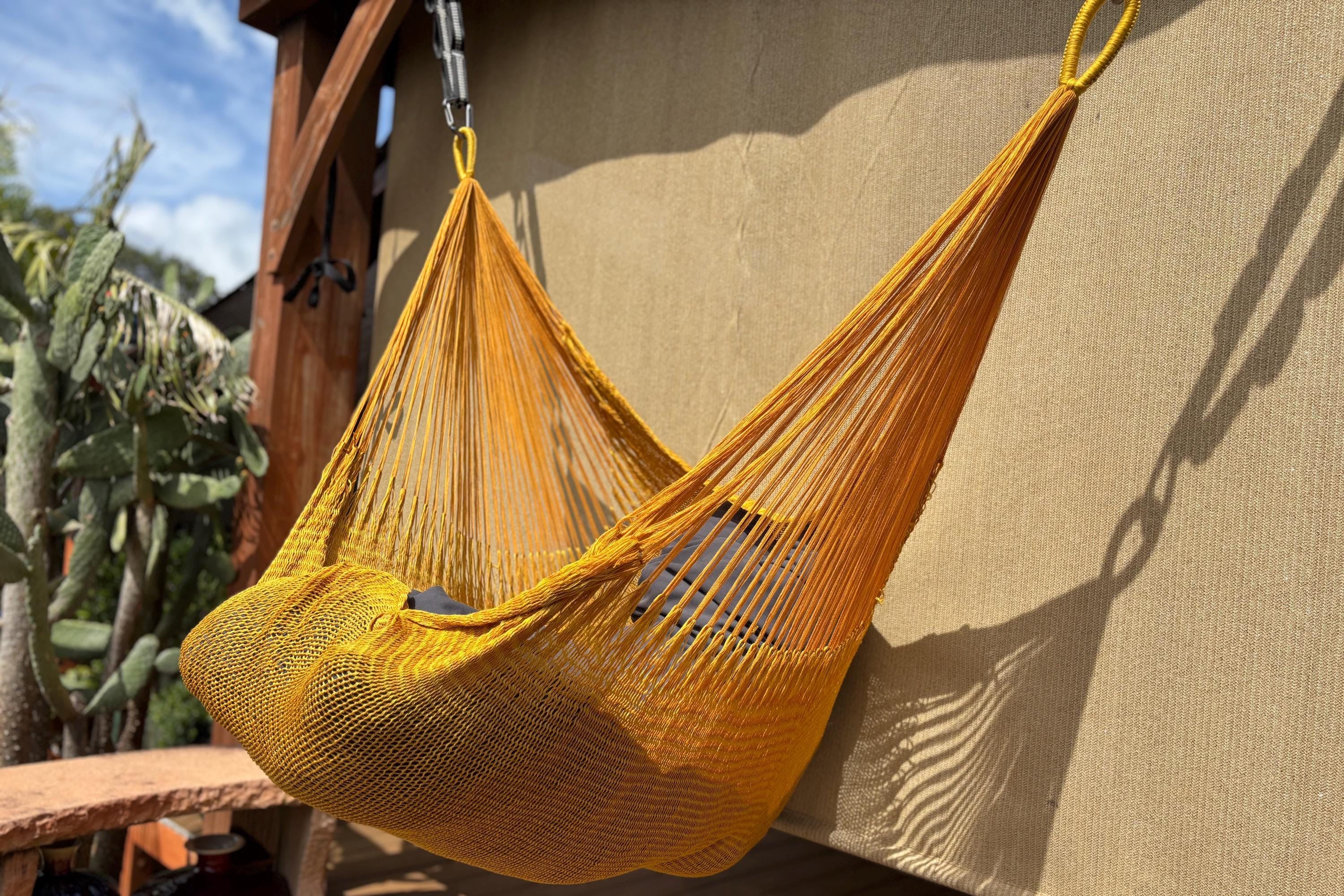 Thai Hammock Chair • Gold • Handwoven in Thailand • UV-Resistant • 500 lb Rated • Ultralight • Fair Trade