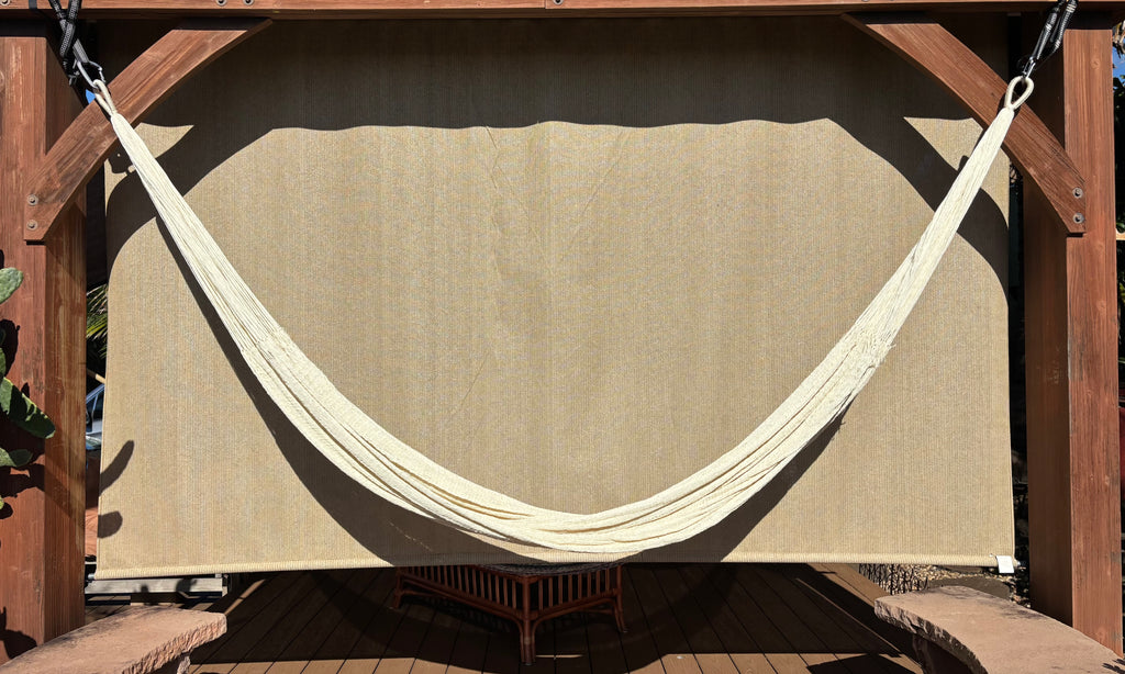 Handwoven Thai Hammock • Weather-Resistant, Fair Trade (Natural White, Cream Color)