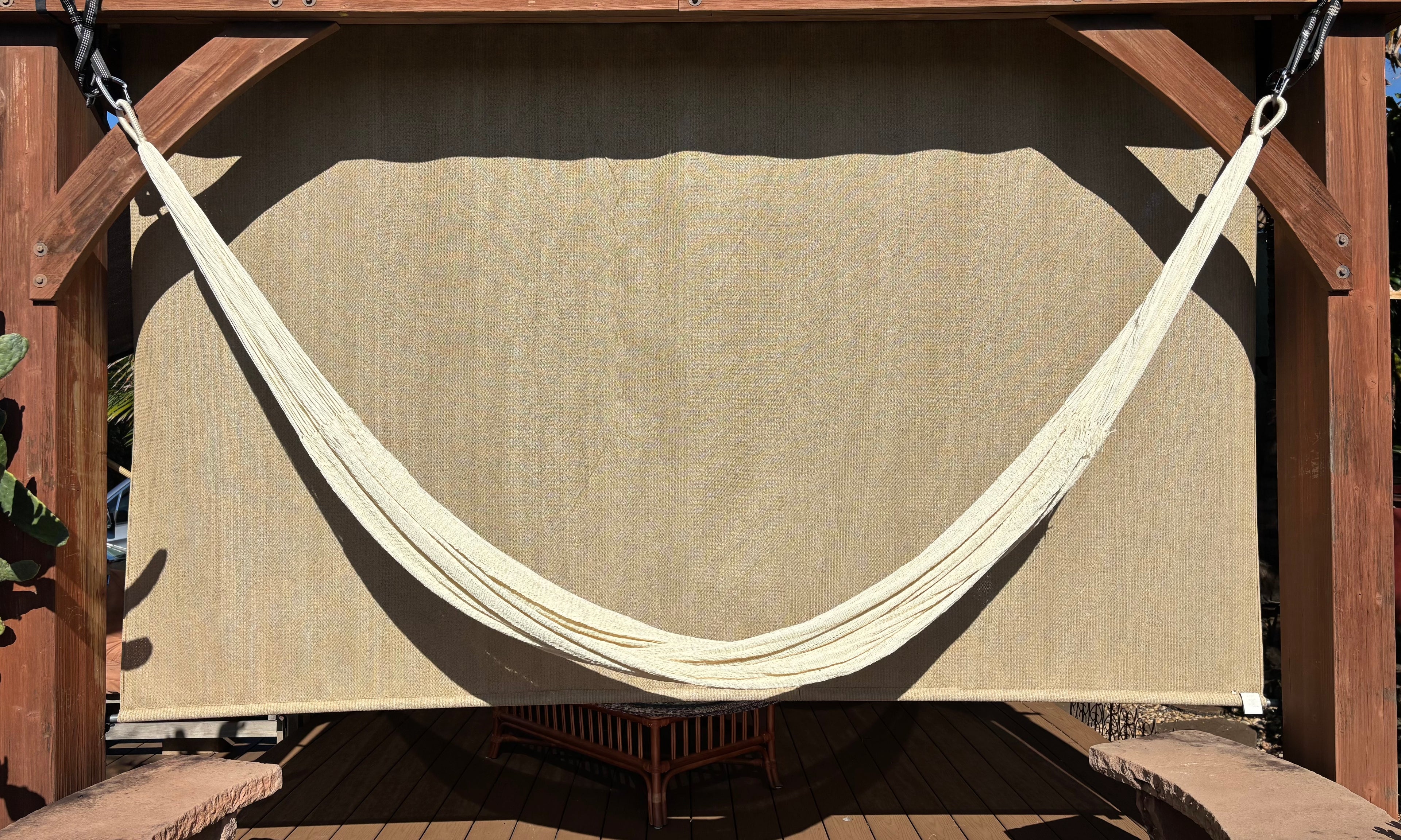 Handwoven Thai Hammock • Weather-Resistant, Fair Trade (Natural White, Cream Color)