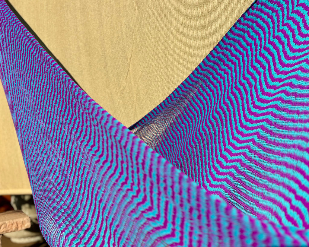 Handwoven Thai Hammock • Weather-Resistant, Fair Trade Navy & Purple Blend