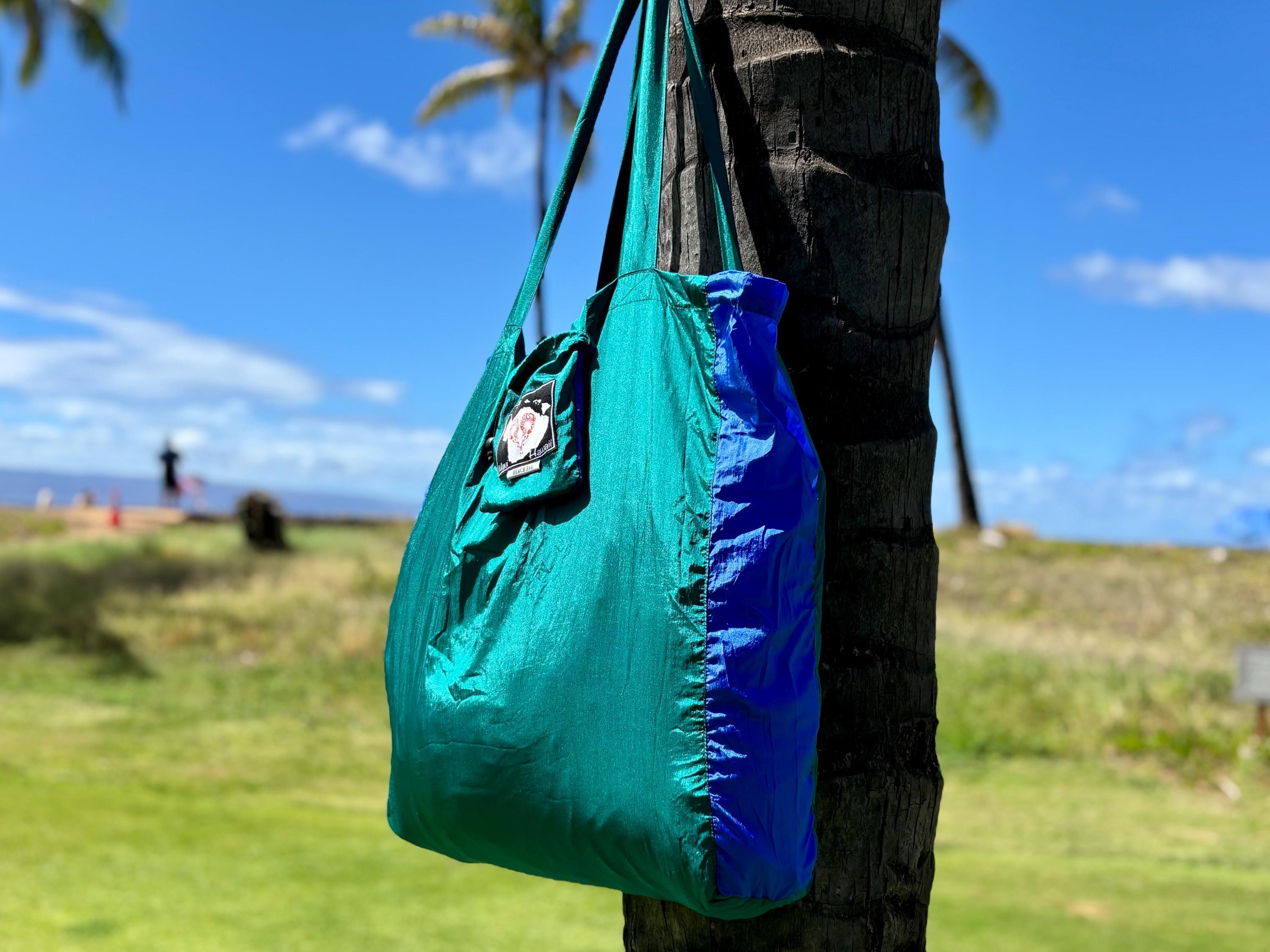 Parachute Silk Beach Bag • Ultralight 3.2 oz • Expands to 100+ lb Capacity • 22 Colors • Machine Washable • Fair Trade