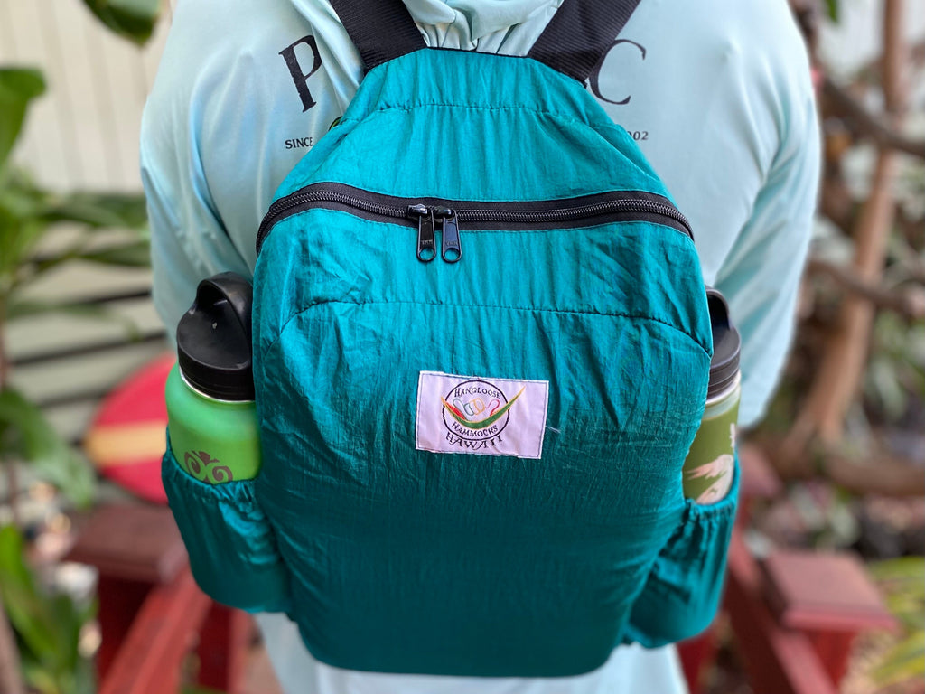 Parachute Silk Backpack • Teal • Ultralight 6.6 oz • Compact Travel Pack • 8 Colors • Free Shipping from Maui