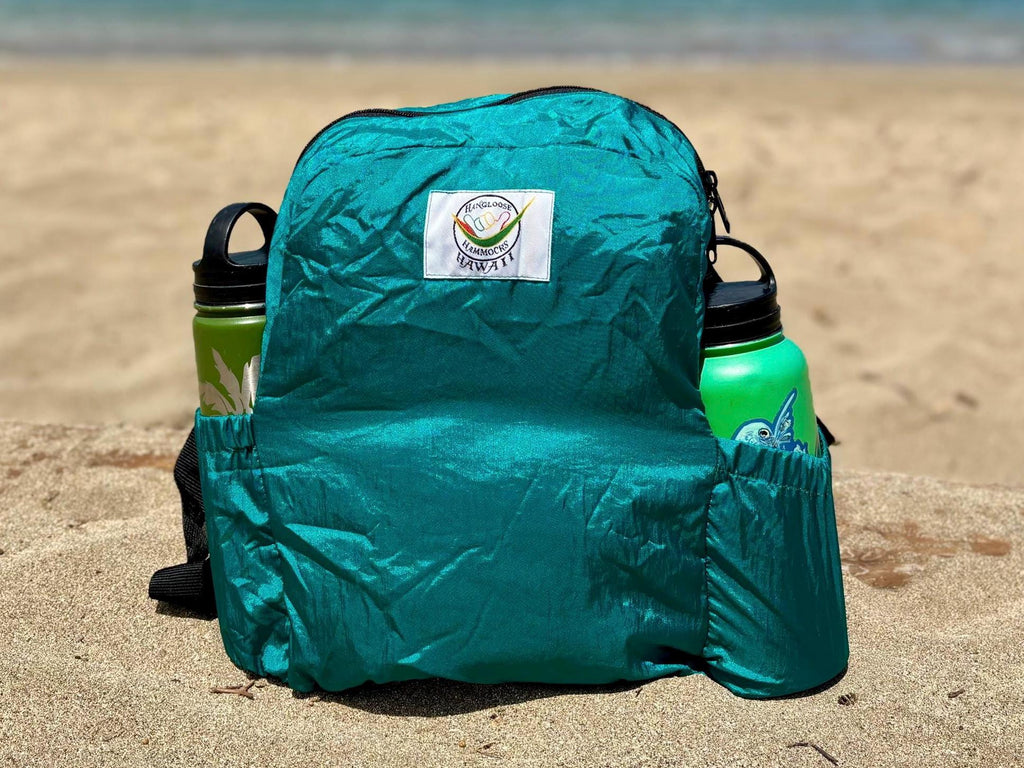 Parachute Silk Backpack • Teal • Ultralight 6.6 oz • Compact Travel Pack • 8 Colors • Free Shipping from Maui