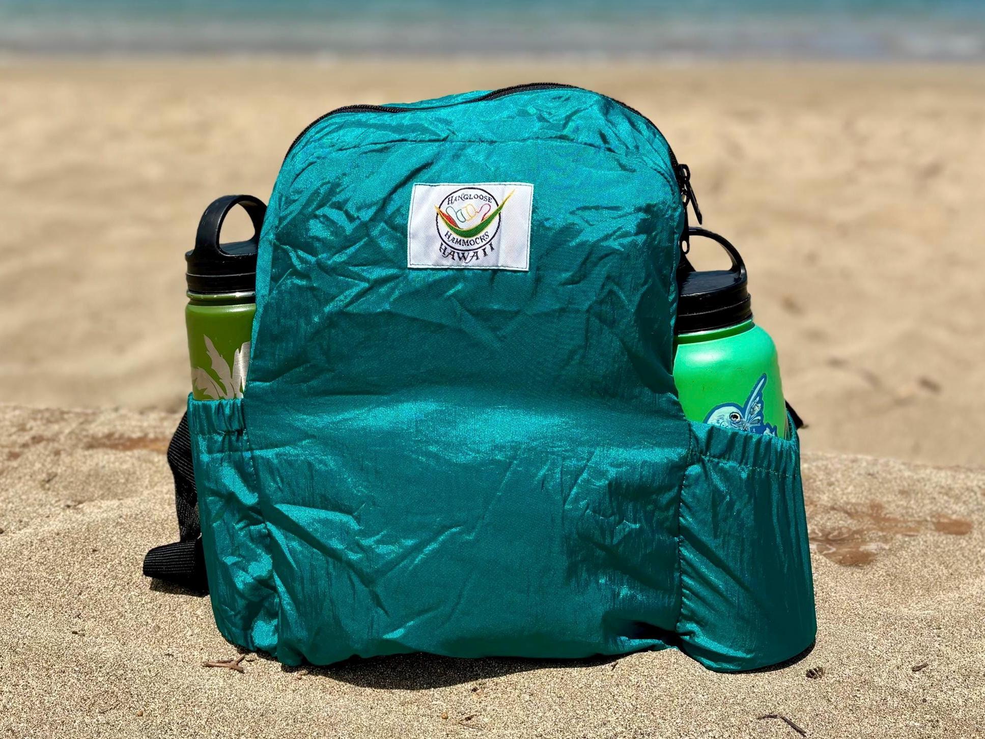 Parachute Silk Backpack • Teal • Ultralight 6.6 oz • Compact Travel Pack • 8 Colors • Free Shipping from Maui