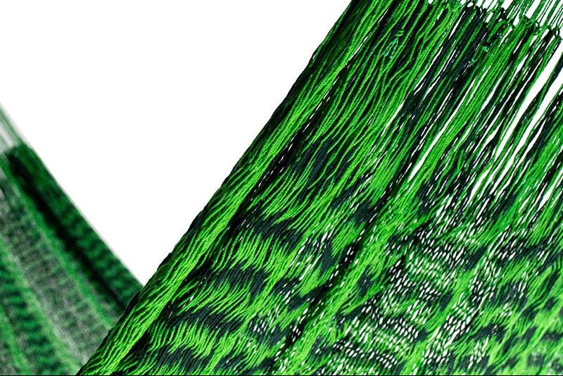 Traditional Mayan Hammock • Green & Black • Handwoven Cotton • Single, Double & Family Sizes • Fair Trade • Free Shipping