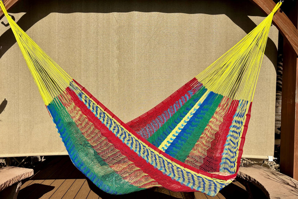 Thick Cord Mayan Hammock • 100% Breathable Cotton • 800+ lb Rated • Handwoven in Yucatán • Fair Trade • Choose Your Color
