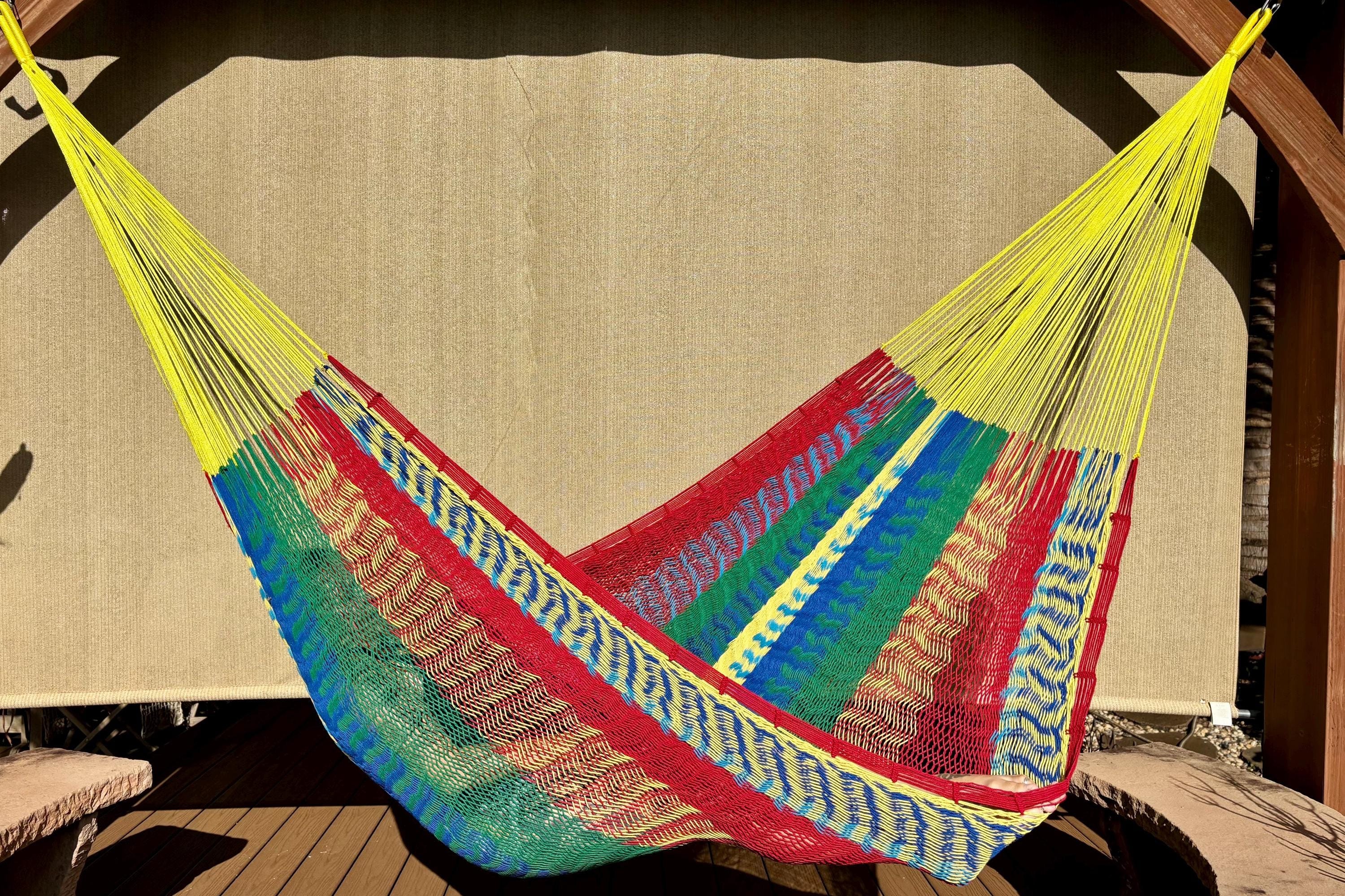 Thick Cord Mayan Hammock • 100% Breathable Cotton • 800+ lb Rated • Handwoven in Yucatán • Fair Trade • Choose Your Color