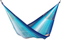 Handwoven Thai Hammock • Weather-Resistant, Fair Trade Nalu Blend (Dark Blue, Light Blue, White)