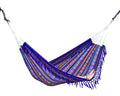 Braided Fringe Hammock: Inca Pattern, UV & Mildew Resistant, Lightweight, Purple Multicolor