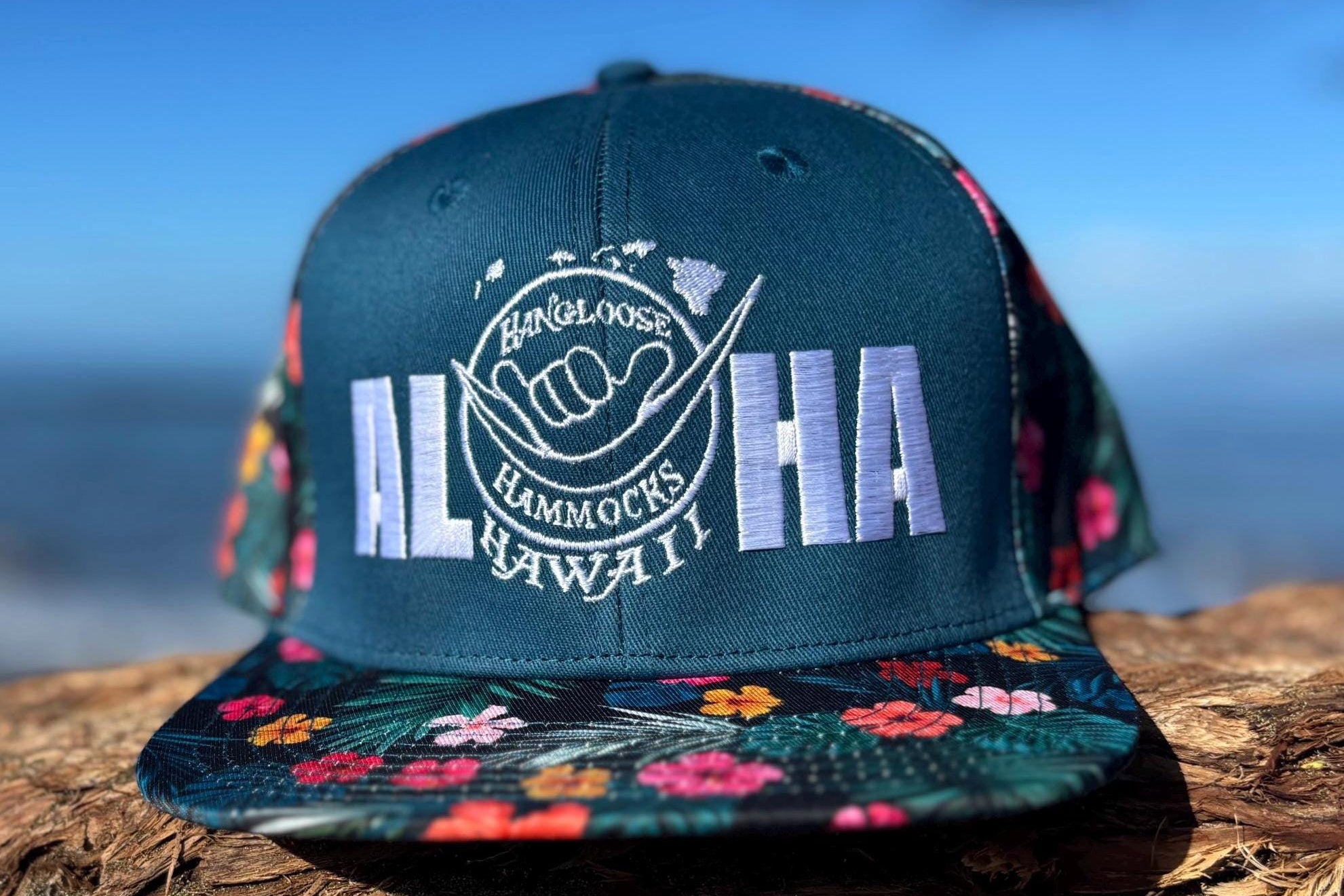 Aloha Trucker Hat | Maui Embroidered Flat Bill Snapback | Hawaii Outdoor Style