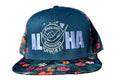 Aloha Trucker Hat | Maui Embroidered Flat Bill Snapback | Hawaii Outdoor Style