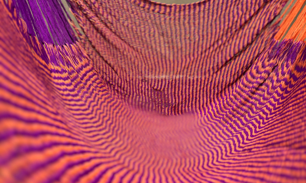 Thai Hammock Chair • Purple & Orange • Handwoven in Thailand • UV-Resistant • 500 lb Rated • Ultralight • Fair Trade