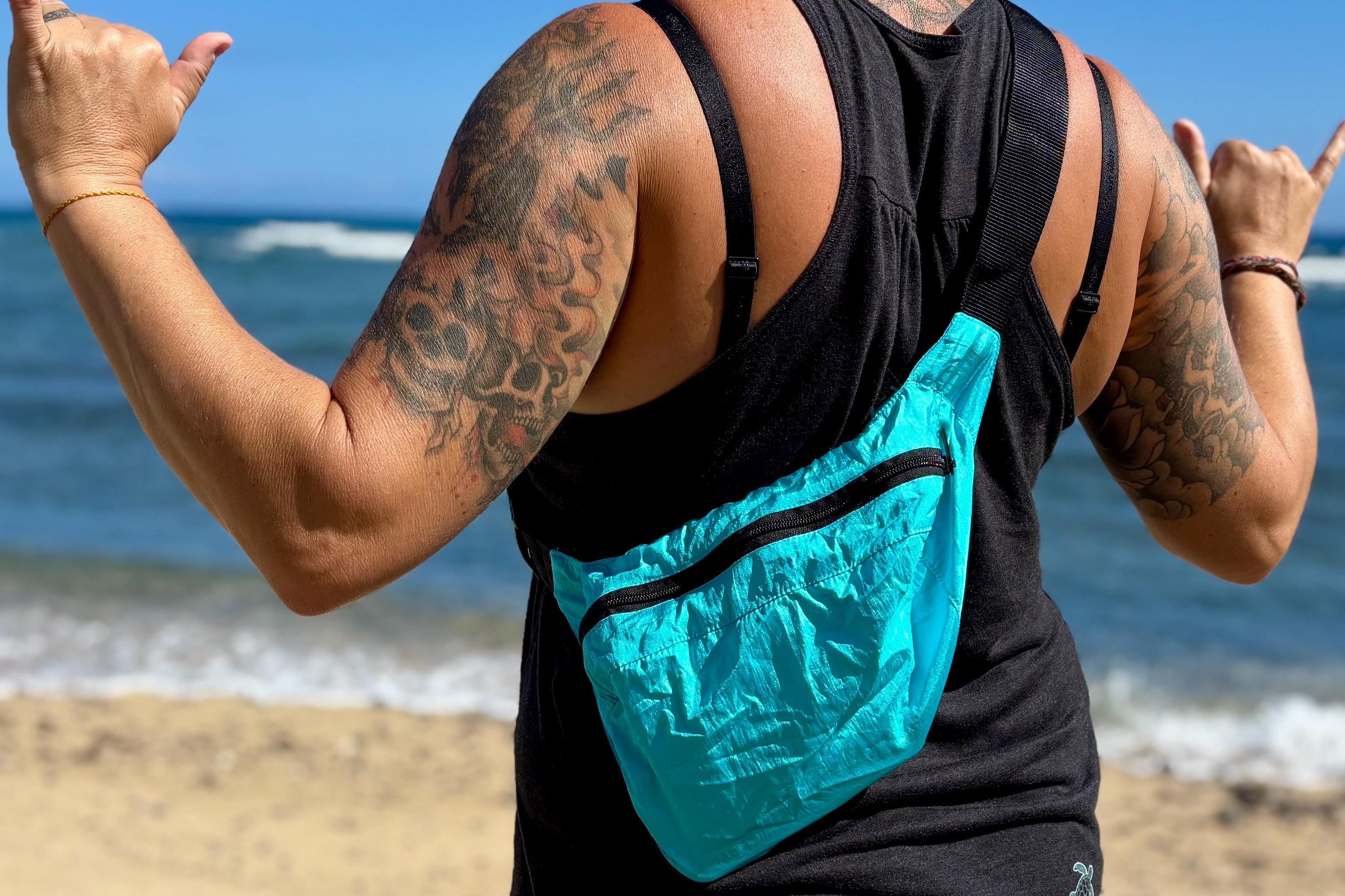 Parachute Silk Hip Pack • Ultralight 3.5 oz • Built-In Stuff Sack • Beach, Travel & Adventure • 5 Colors
