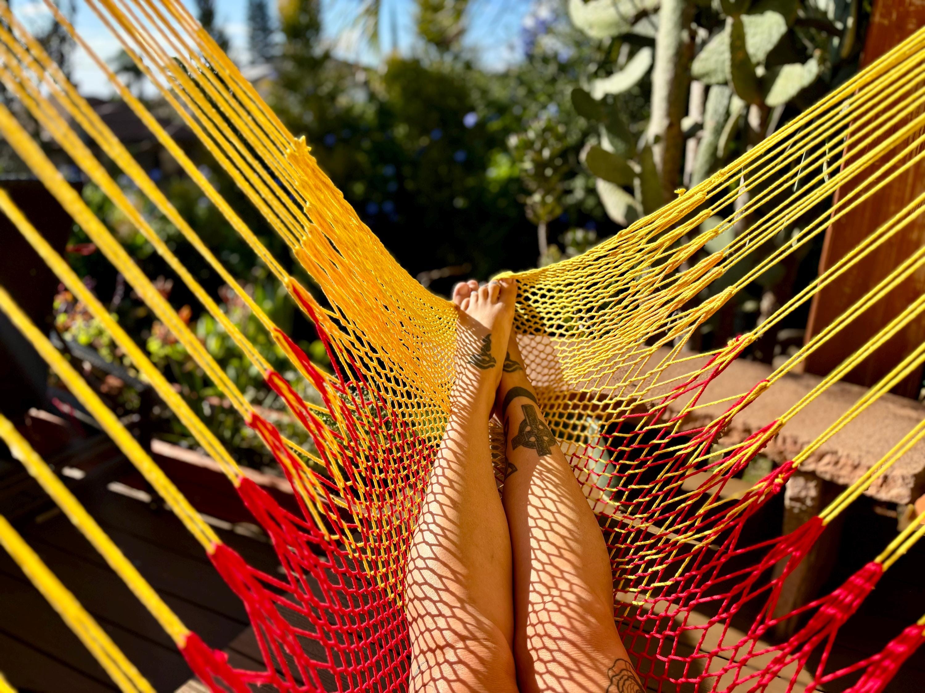 Mayan Hammock Chair • Hand-Woven Cotton • Wooden Spreader Bar • 260 lb Rated • Fair Trade • Choose Your Color