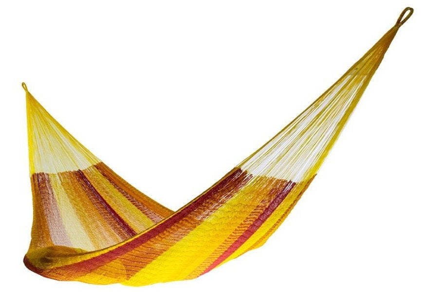 Traditional Mayan Hammock • Tequila (Yellow, Orange & Red) • Handwoven Cotton • Single, Double & Family Sizes • Fair Trade • Free Shipping