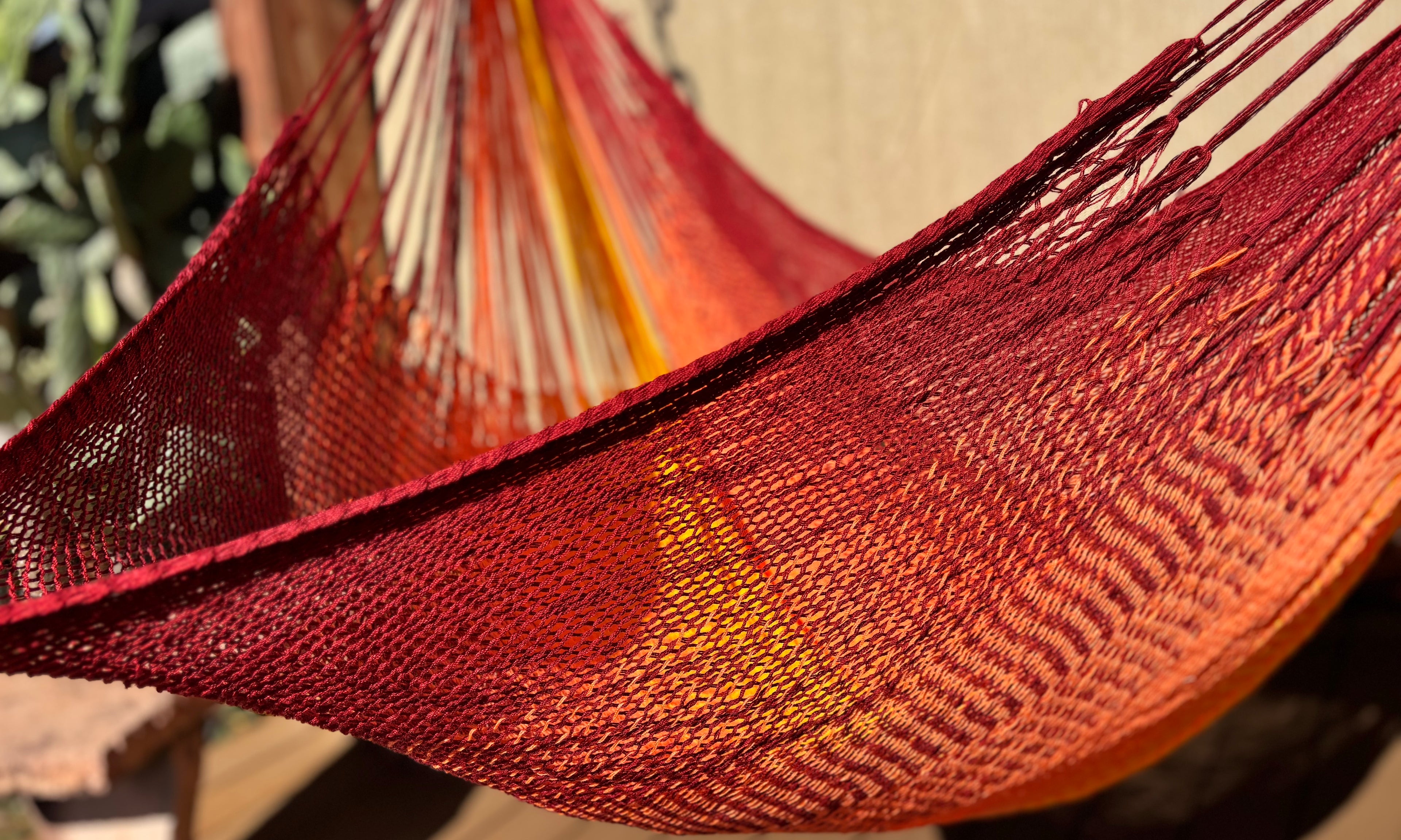 Thai Hammock Chair • Gold • Handwoven in Thailand • UV-Resistant • 500 lb Rated • Ultralight • Fair Trade
