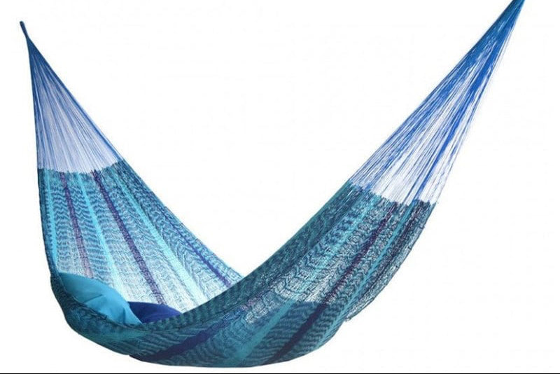 Traditional Mayan Hammock • Ocean Blue • Handwoven Cotton • Single, Double & Family Sizes • Fair Trade • Free Shipping