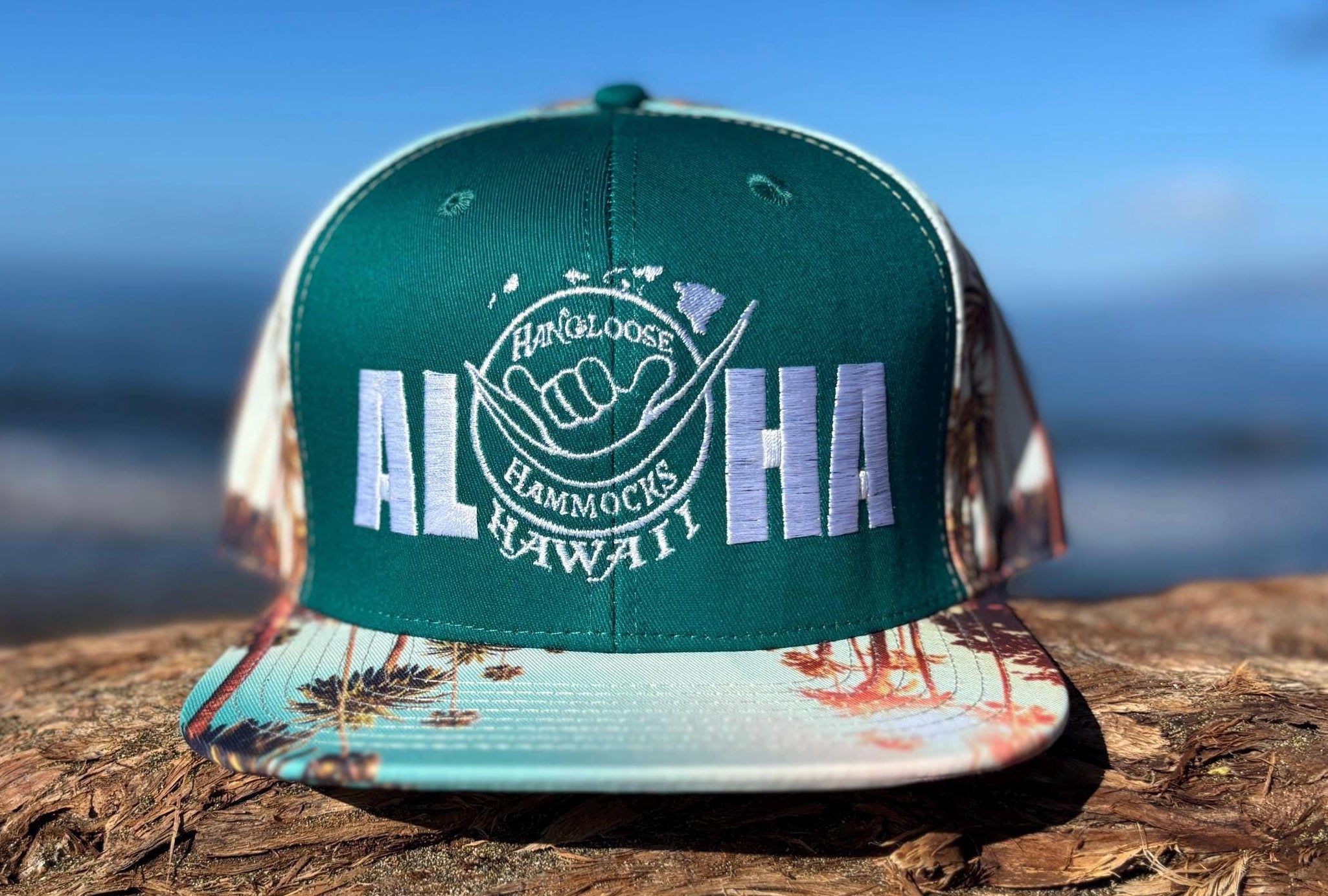 Hawaiian Islands Snapback Hat | Embroidered Maui Flat Bill | Front Street Lahaina