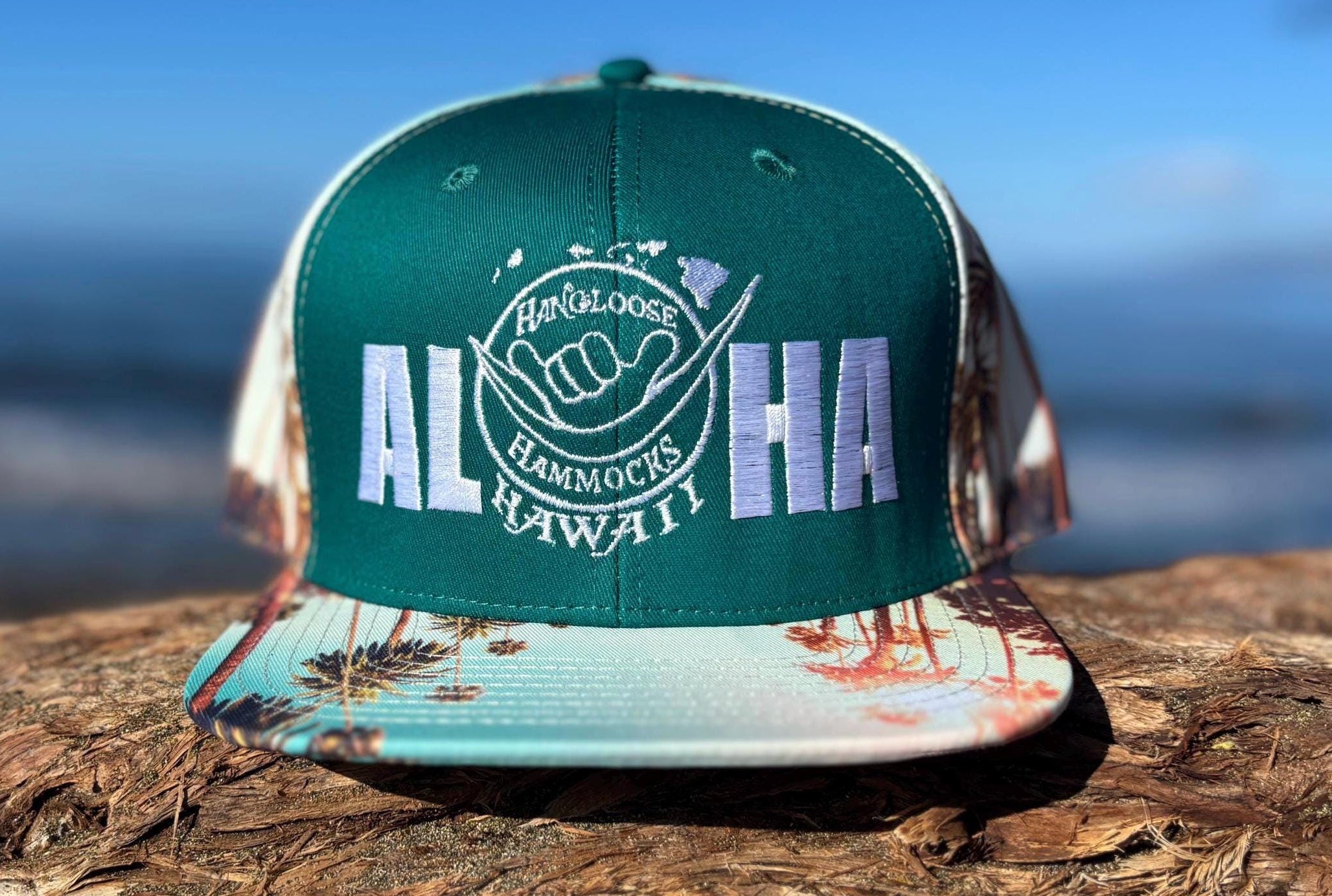 Hawaiian Islands Snapback Hat | Embroidered Maui Flat Bill | Front Street Lahaina