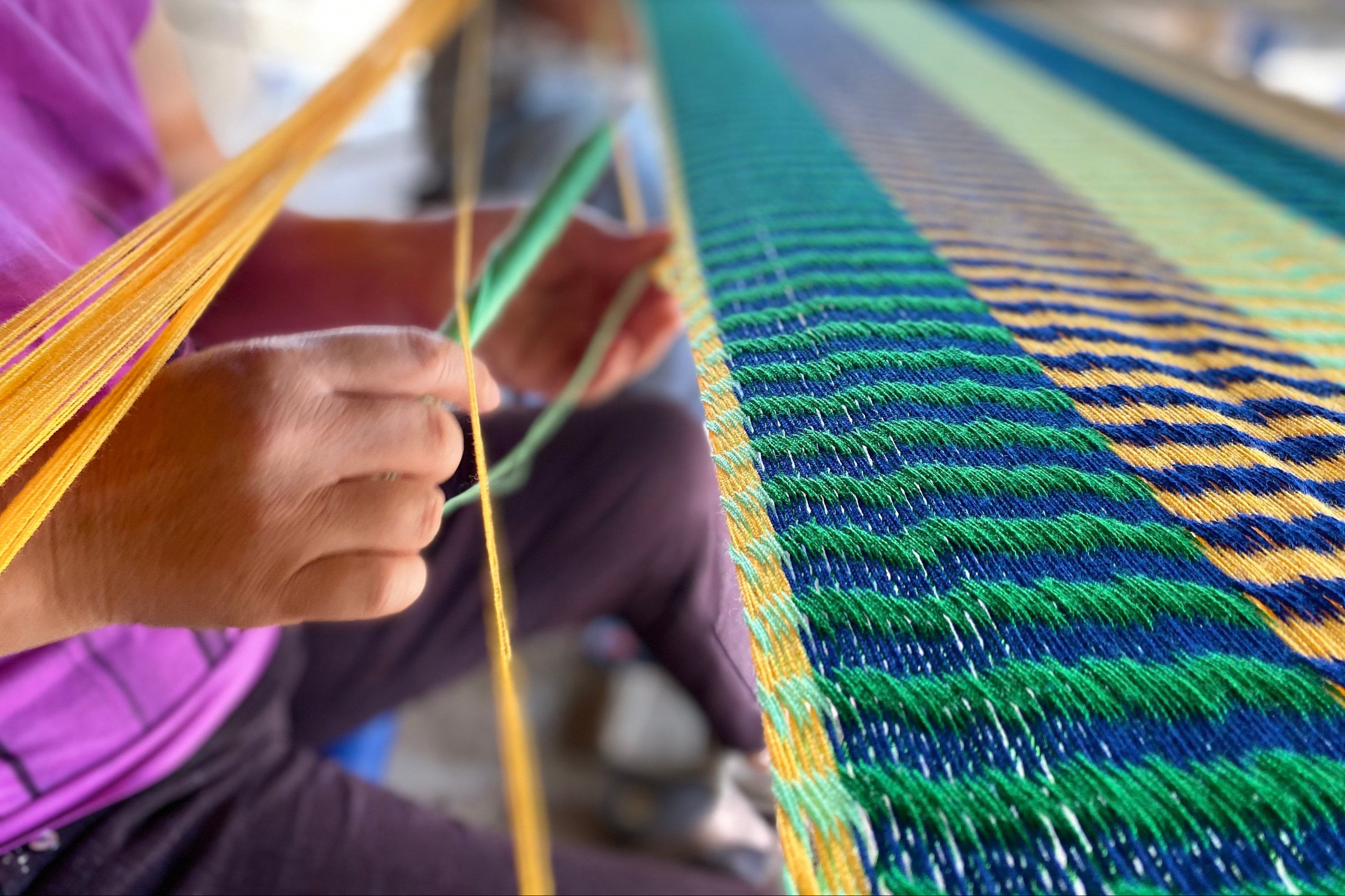 Thai Hammock Chair • Blue & Black • Handwoven in Thailand • UV-Resistant • 500 lb Rated • Ultralight • Fair Trade