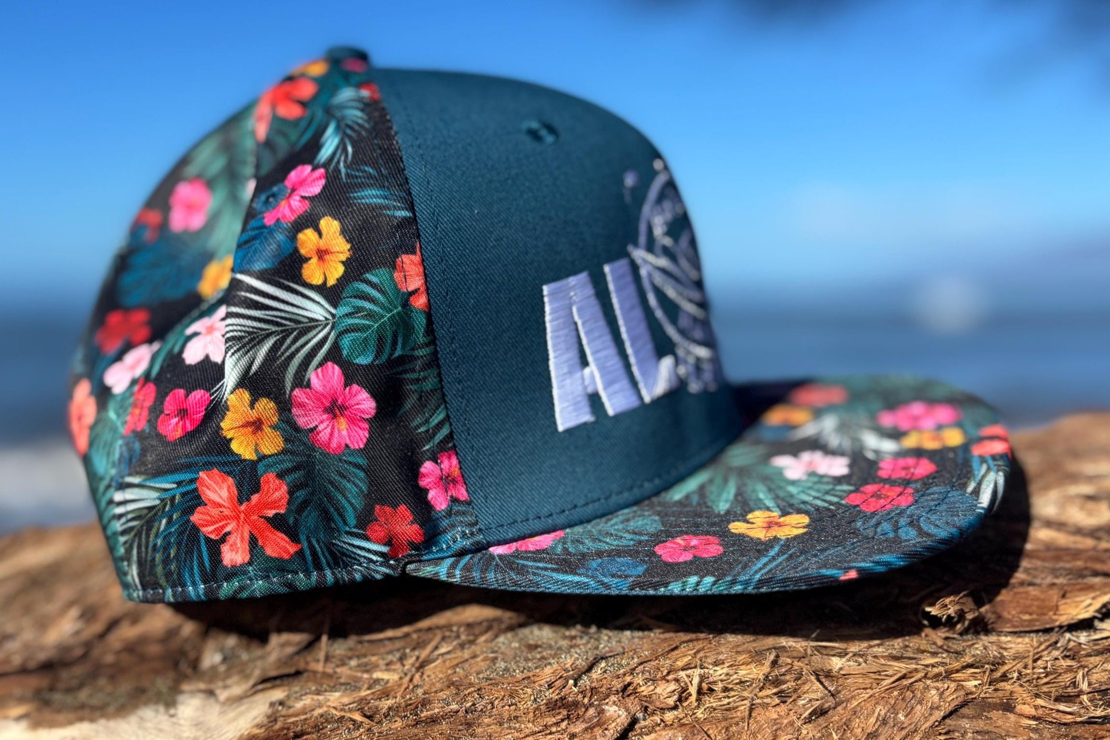 Aloha Trucker Hat | Maui Embroidered Flat Bill Snapback | Hawaii Outdoor Style
