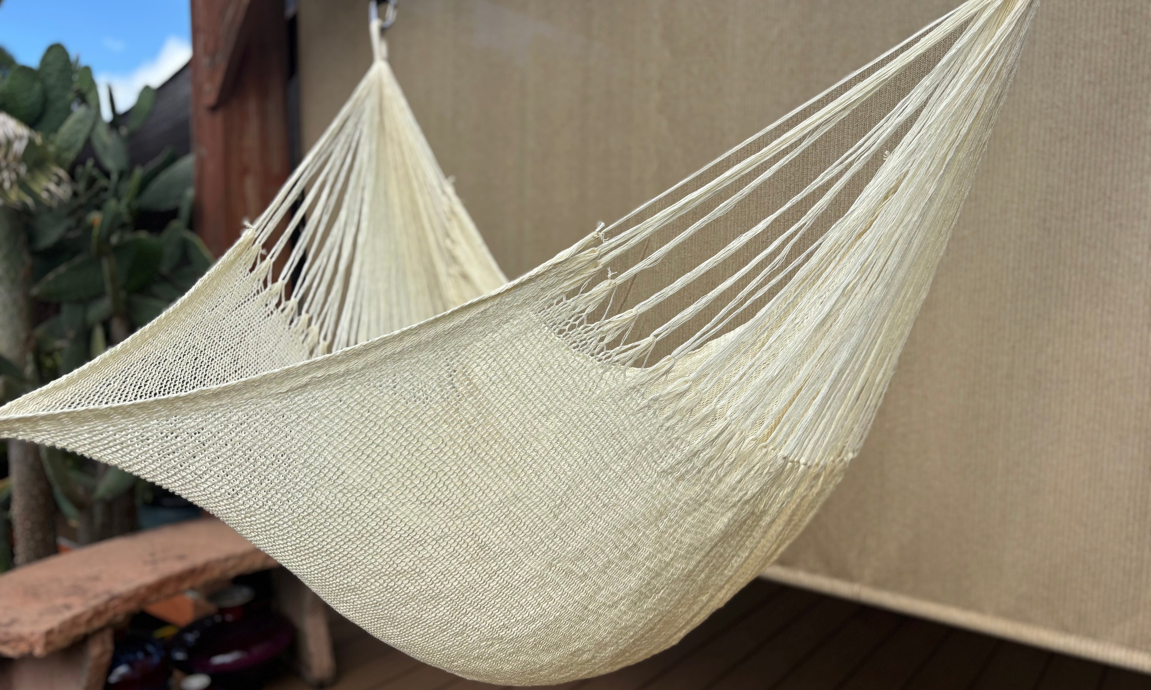 Thai Hammock Chair • Natural • Handwoven in Thailand • UV-Resistant • 500 lb Rated • Ultralight • Fair Trade