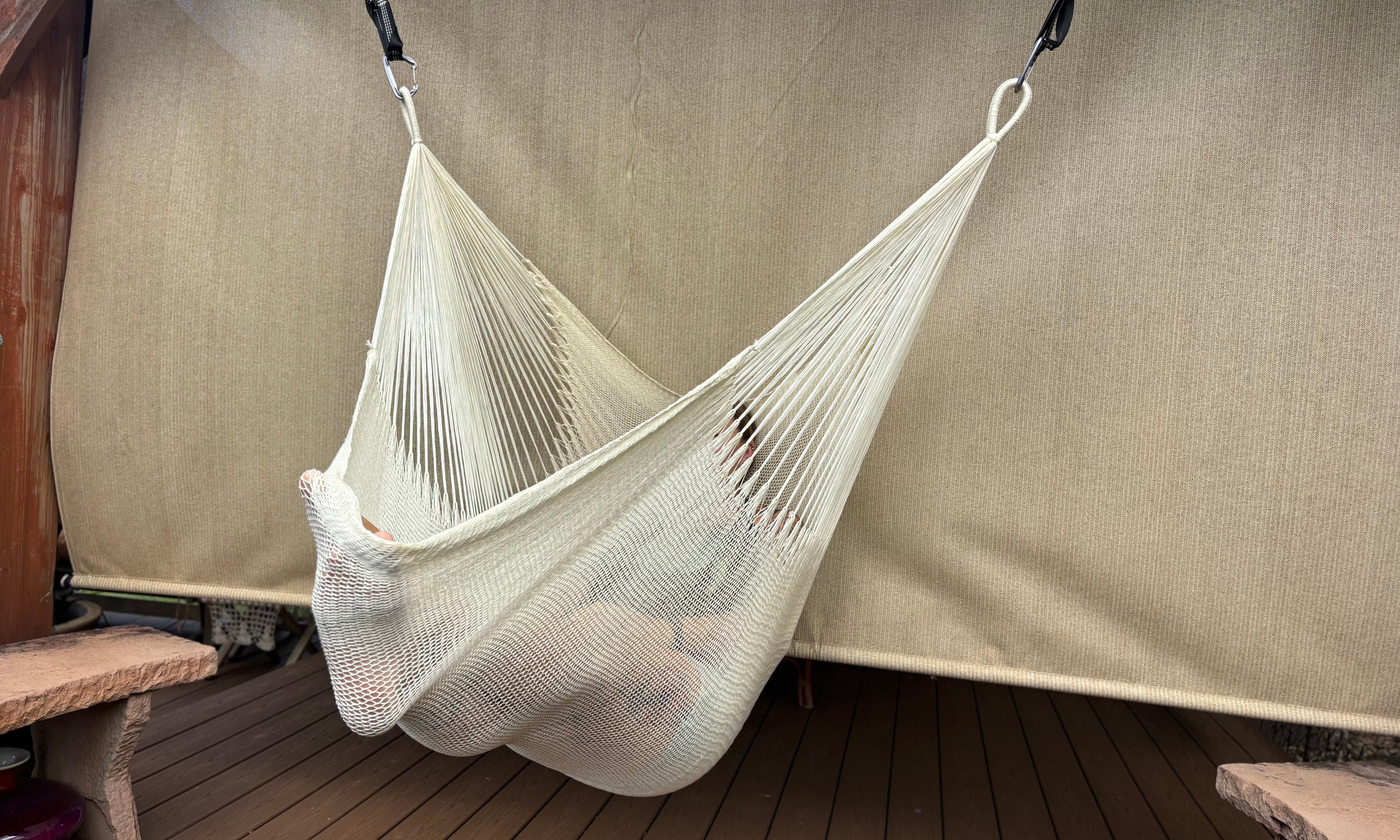 Thai Hammock Chair • Natural • Handwoven in Thailand • UV-Resistant • 500 lb Rated • Ultralight • Fair Trade