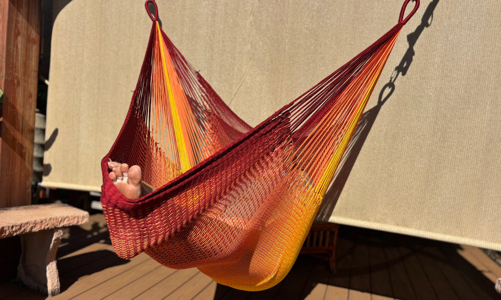 Thai Hammock Chair • Gold • Handwoven in Thailand • UV-Resistant • 500 lb Rated • Ultralight • Fair Trade