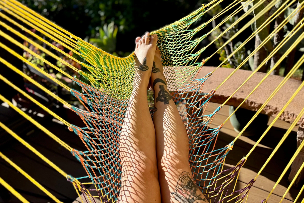 Mayan Hammock Chair • Moana • Hand-Woven Cotton • Wooden Spreader Bar • 260 lb Rated • Fair Trade • Choose Your Color