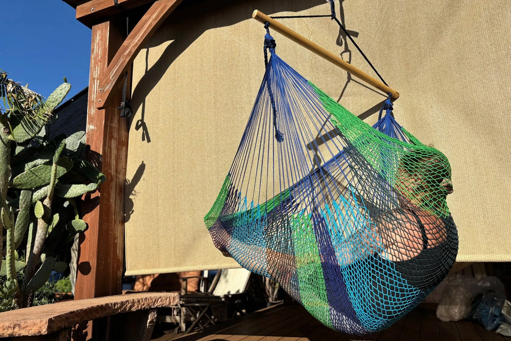 Mayan Hammock Chair • Moana • Hand-Woven Cotton • Wooden Spreader Bar • 260 lb Rated • Fair Trade • Choose Your Color