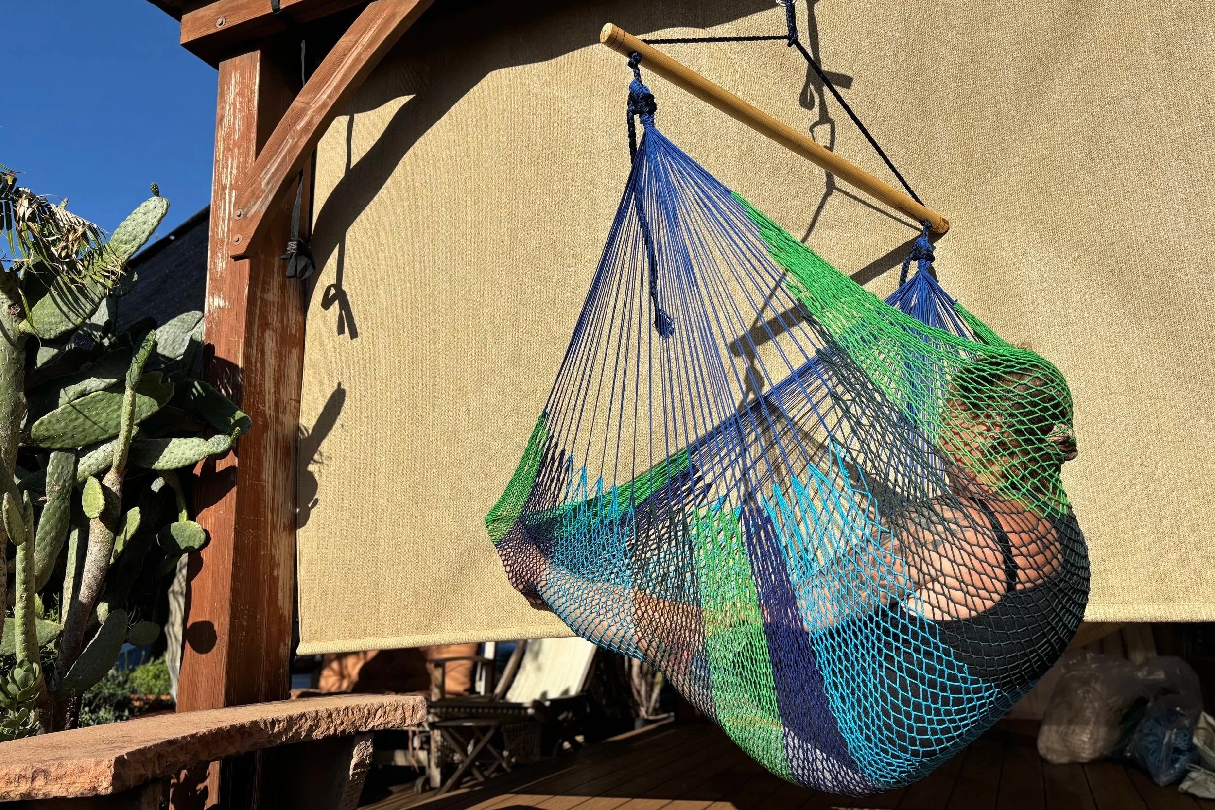 Mayan Hammock Chair • Moana • Hand-Woven Cotton • Wooden Spreader Bar • 260 lb Rated • Fair Trade • Choose Your Color