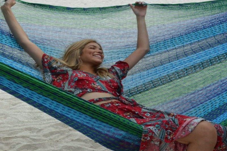 Traditional Mayan Hammock • Ocean Blue • Handwoven Cotton • Single, Double & Family Sizes • Fair Trade • Free Shipping